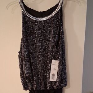 Scarlett Black and Silver Embellished Blouse